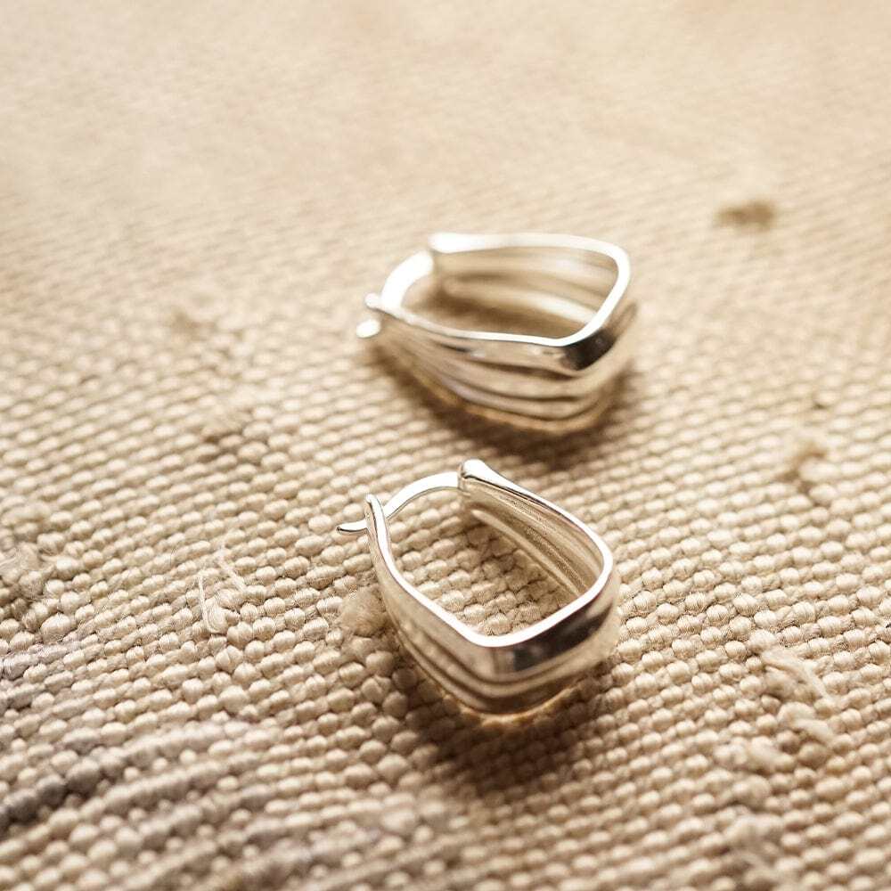 Daisy London Sterling Silver Organic Creole Earrings Additional Image - 1