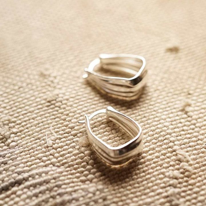 Daisy London Sterling Silver Organic Creole Earrings Additional Image - 1