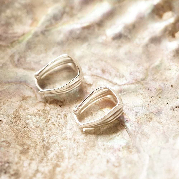 Daisy London Sterling Silver Organic Creole Earrings Additional Image - 4