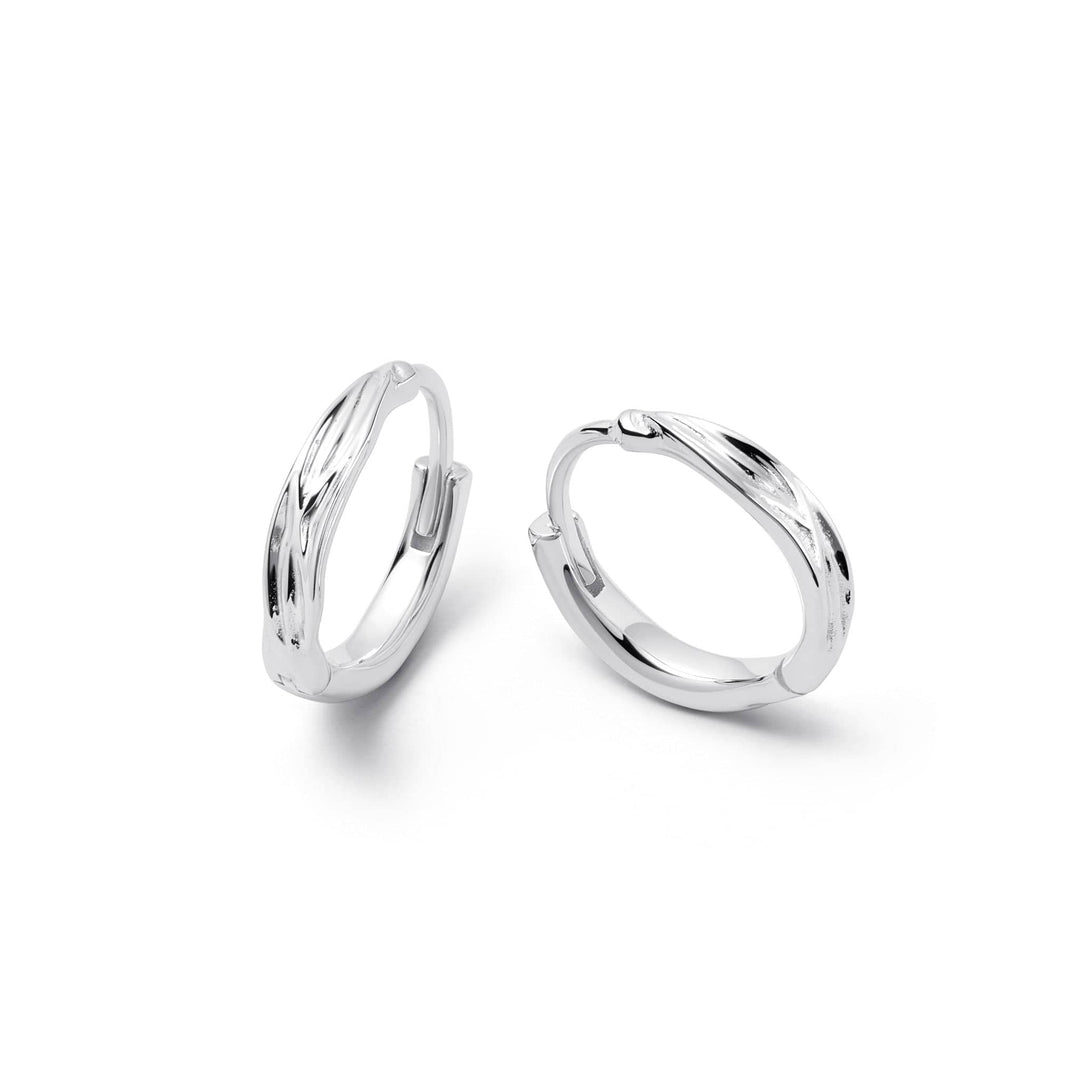 Daisy London Sterling Silver Organic Huggie Hoop Earrings - MococoDaisy LondonE3117_SLVEarrings