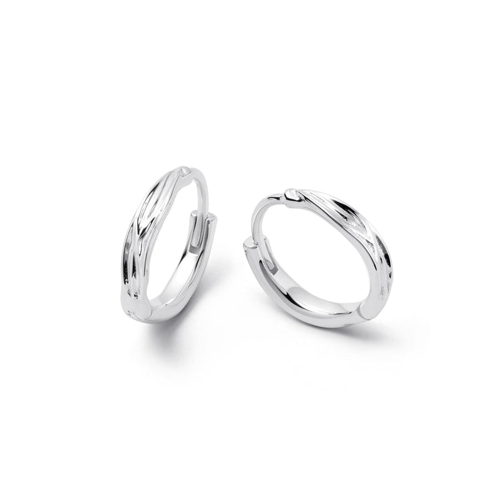 Daisy London Sterling Silver Organic Huggie Hoop Earrings - MococoDaisy LondonE3117_SLVEarrings