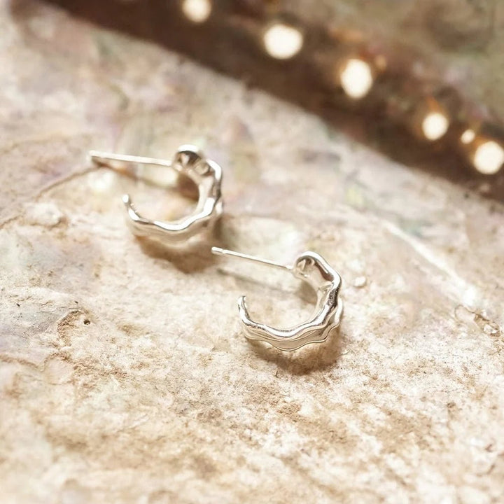 Daisy London Sterling Silver Organic Mini Hoop Earrings - MococoDaisy LondonSE13_SLVEarrings