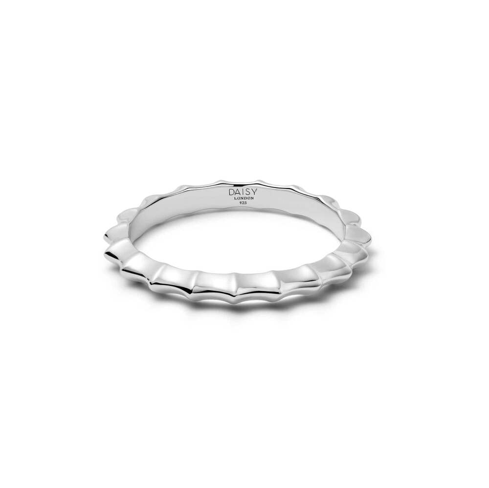 Daisy London Sterling Silver Organic Ridge Band Ring
