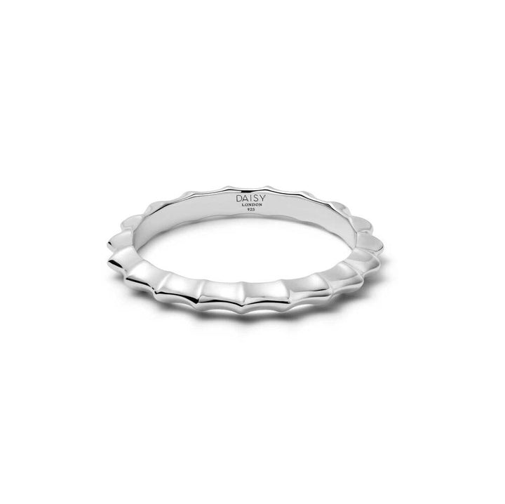 Daisy London Sterling Silver Organic Ridge Band Ring
