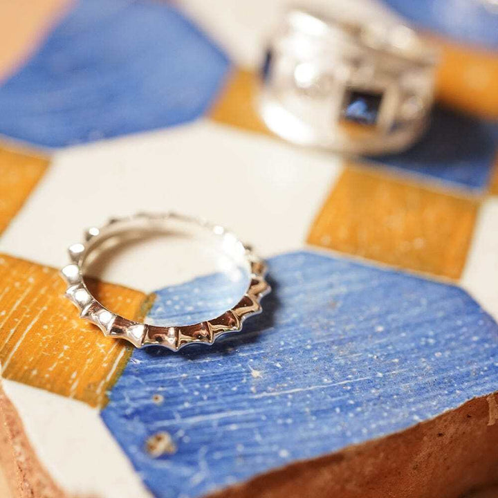 Daisy London Sterling Silver Organic Ridge Band Ring Additional Image - 2