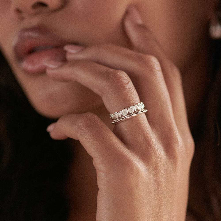 Daisy London Sterling Silver Organic Ridge Band Ring Additional Image - 3