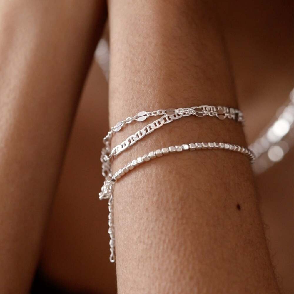 Daisy London Sterling Silver Peachy Chain Bracelet Additional Image - 1