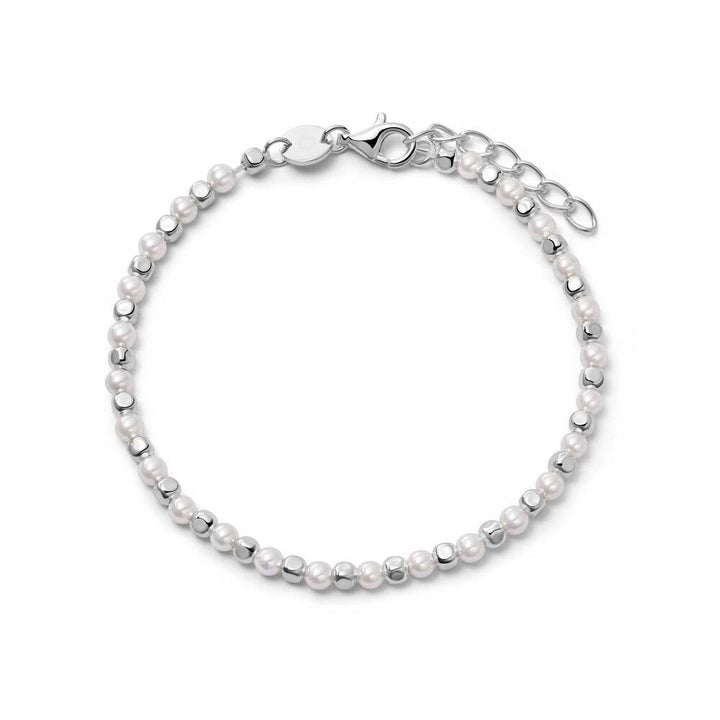 Daisy London Sterling Silver Pearl And Bead Bracelet