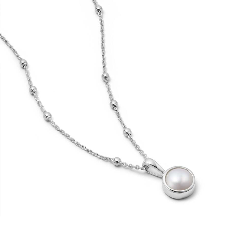 Daisy London Sterling Silver Pearl Healing Stone Necklace