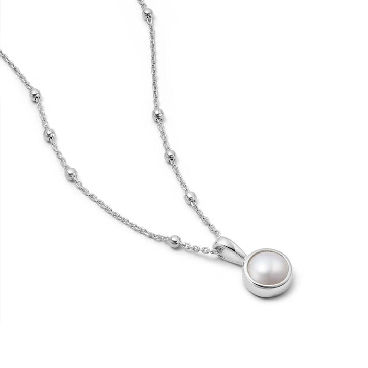 Daisy London Sterling Silver Pearl Healing Stone Necklace