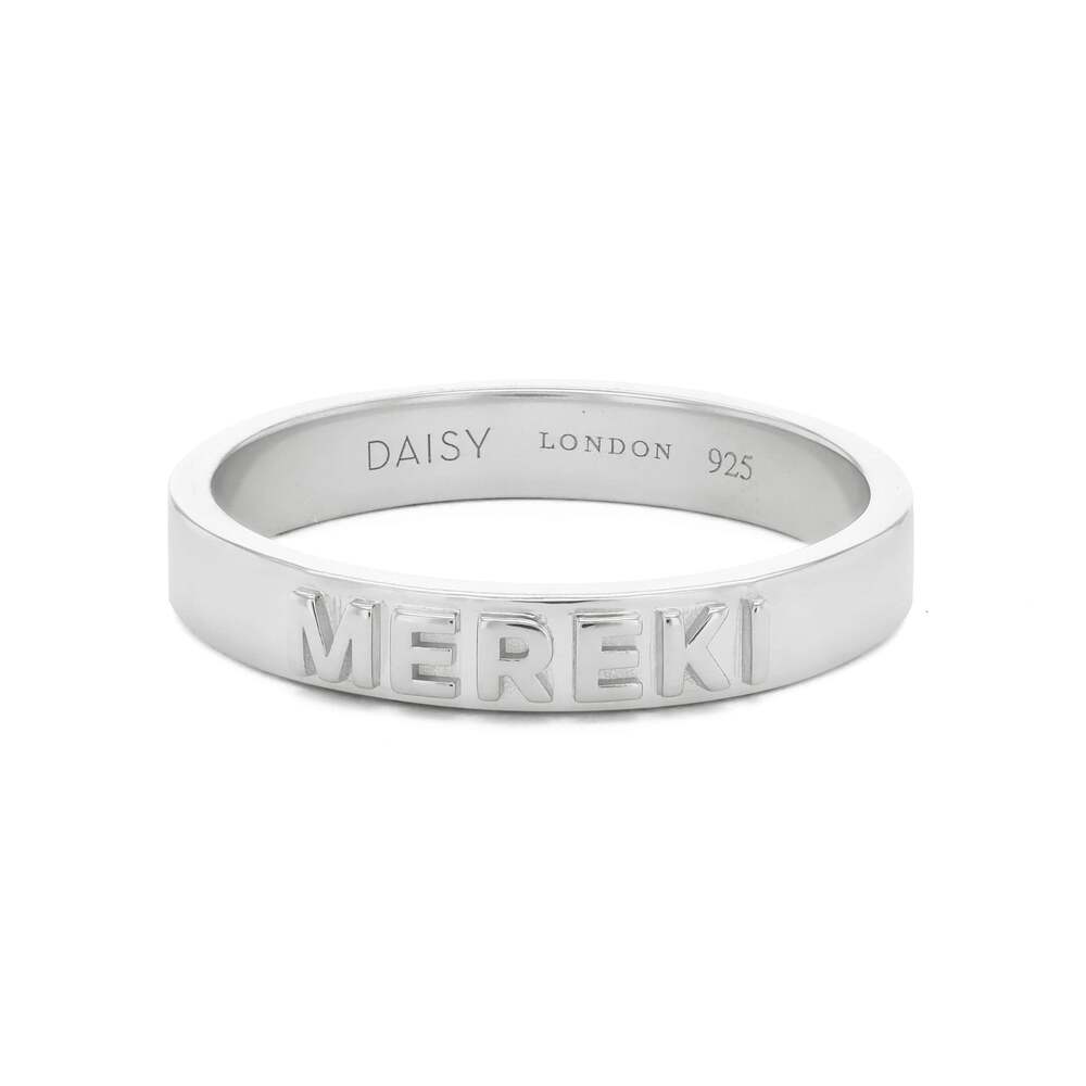 Daisy London Sterling Silver Personalised Band Ring