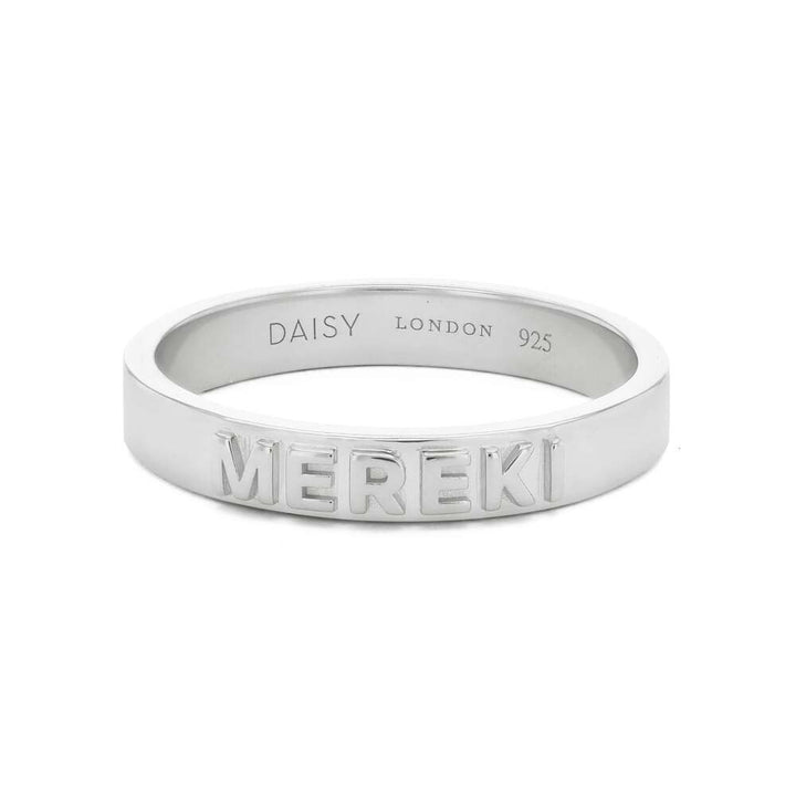 Daisy London Sterling Silver Personalised Band Ring