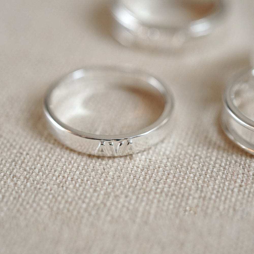 Daisy London Sterling Silver Personalised Band Ring Additional Image - 2
