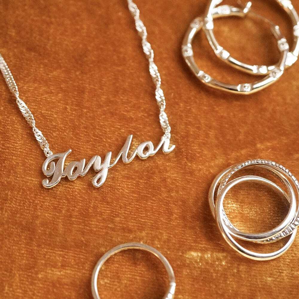 Daisy London Sterling Silver Personalised Carrie Name Necklace Additional Image - 1