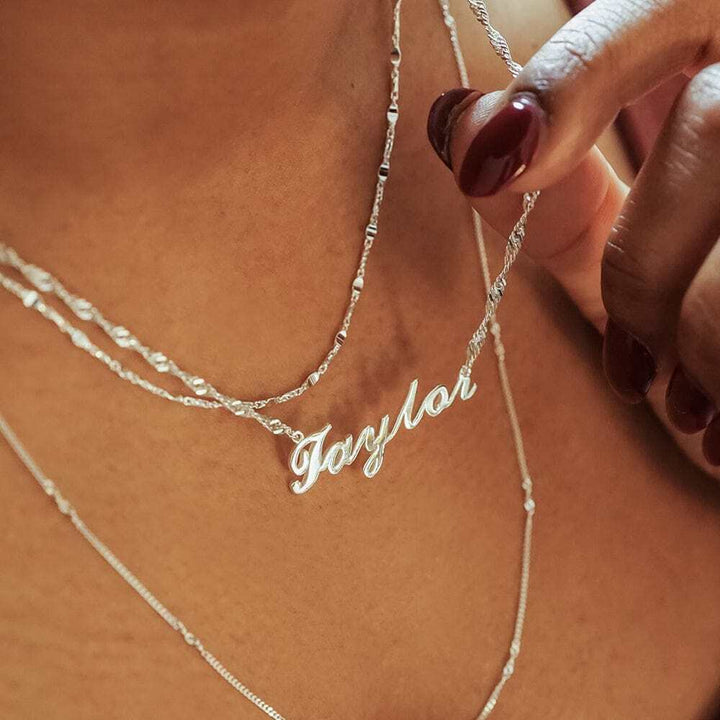 Daisy London Sterling Silver Personalised Carrie Name Necklace Additional Image - 2