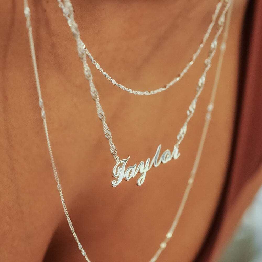 Daisy London Sterling Silver Personalised Carrie Name Necklace Additional Image - 3
