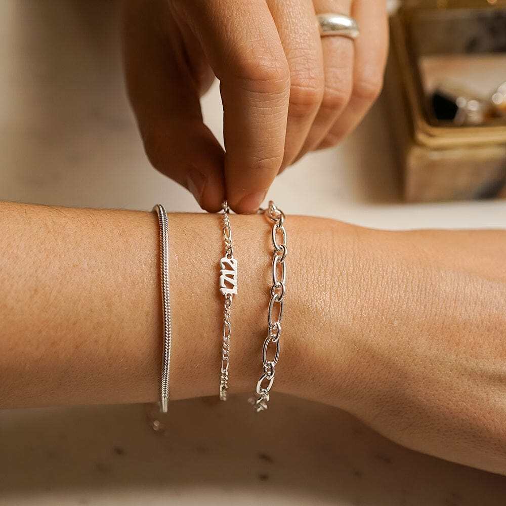 Daisy London Sterling Silver Personalised Date Bracelet Additional Image - 1