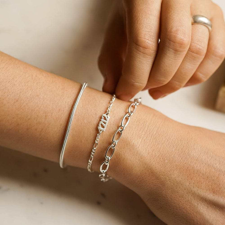 Daisy London Sterling Silver Personalised Date Bracelet Additional Image - 3