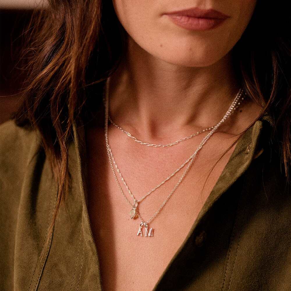 Daisy London Sterling Silver Personalised Initial Charm Pendant Additional Image - 40