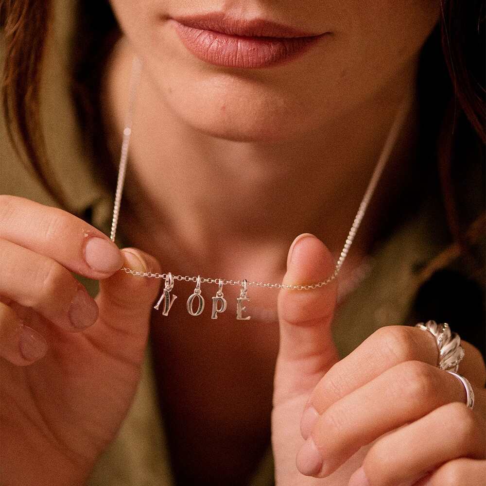 Daisy London Sterling Silver Personalised Initial Charm Pendant Additional Image - 46