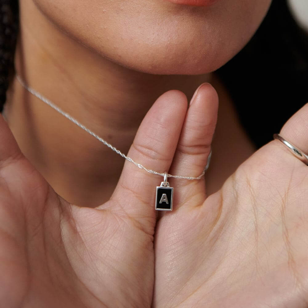 Daisy London Sterling Silver Personalised Initial Pendant-B image 2
