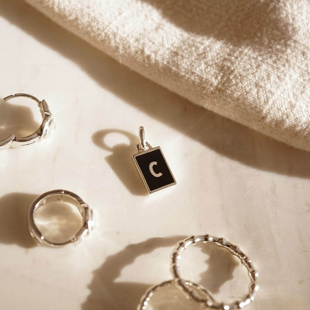 Daisy London Sterling Silver Personalised Initial Pendant-C image 1