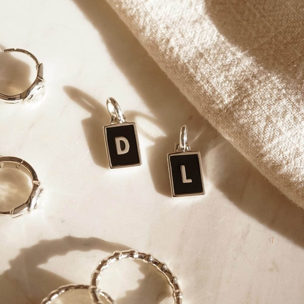 Daisy London Sterling Silver Personalised Initial Pendant-D image 2