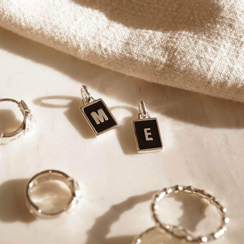 Daisy London Sterling Silver Personalised Initial Pendant-E image 1