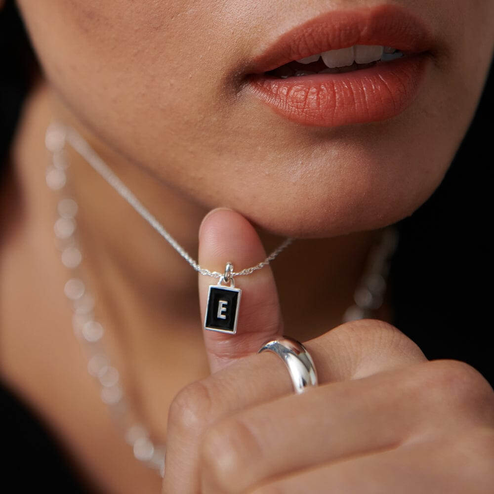Daisy London Sterling Silver Personalised Initial Pendant-E image 2