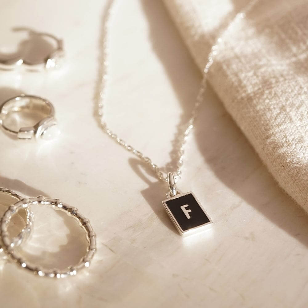 Daisy London Sterling Silver Personalised Initial Pendant-F image 1