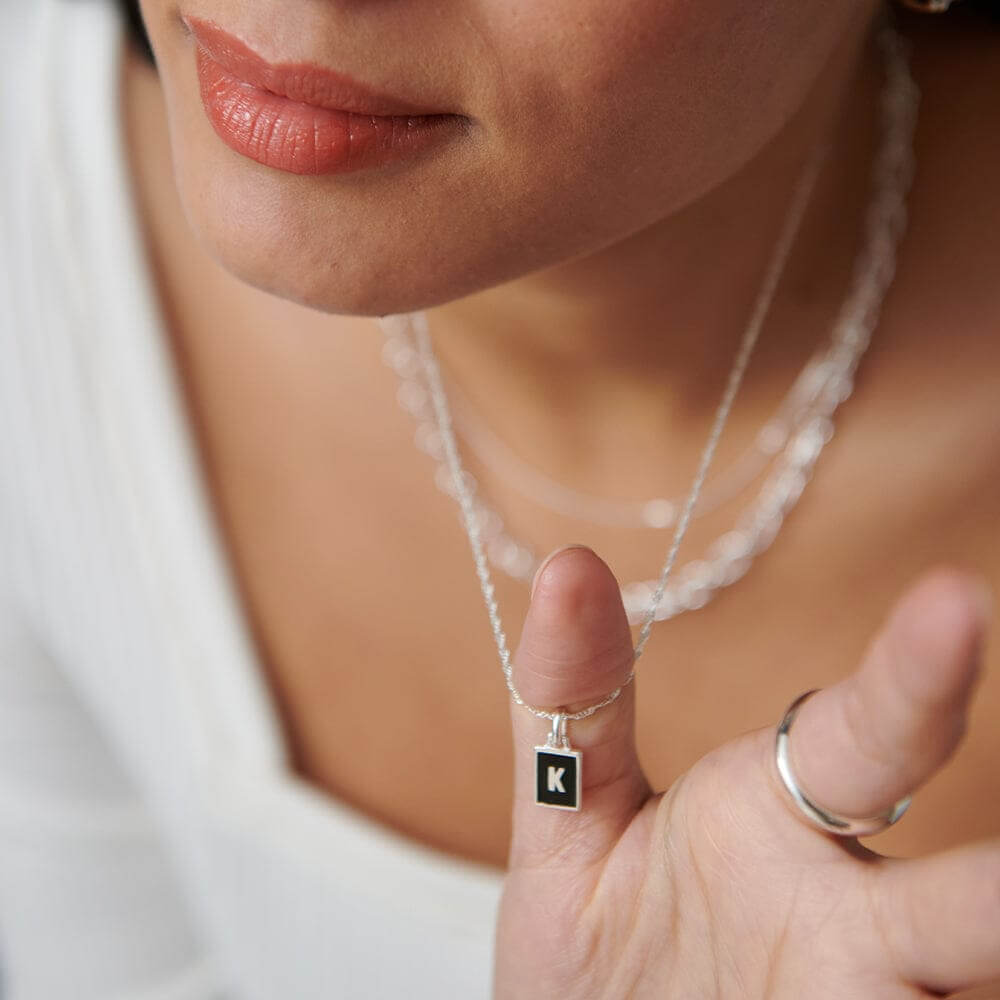 Daisy London Sterling Silver Personalised Initial Pendant-K image 1