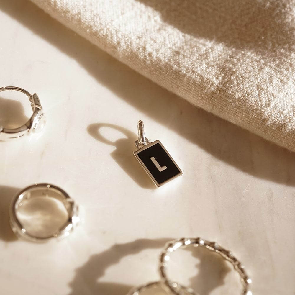 Daisy London Sterling Silver Personalised Initial Pendant-L image 1