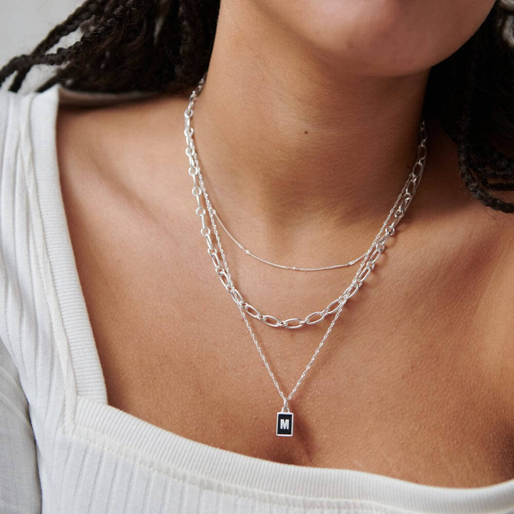 Daisy London Sterling Silver Personalised Initial Pendant-M image 1