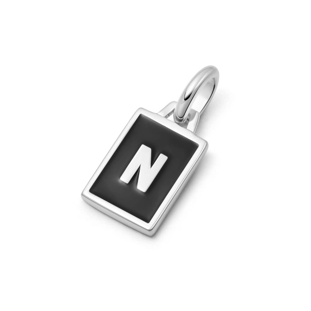 Daisy London Sterling Silver Personalised Initial Pendant-N image