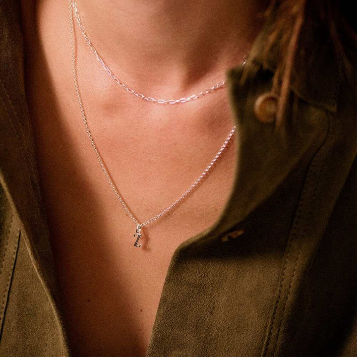 Daisy London Sterling Silver Personalised Initial Pendant Necklace Additional Image - 72