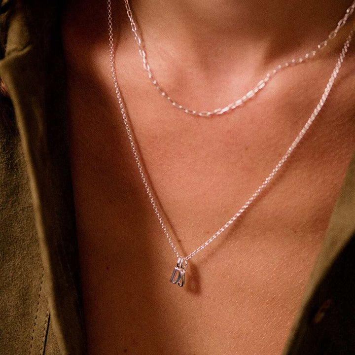 Daisy London Sterling Silver Personalised Initial Pendant Necklace Additional Image - 33