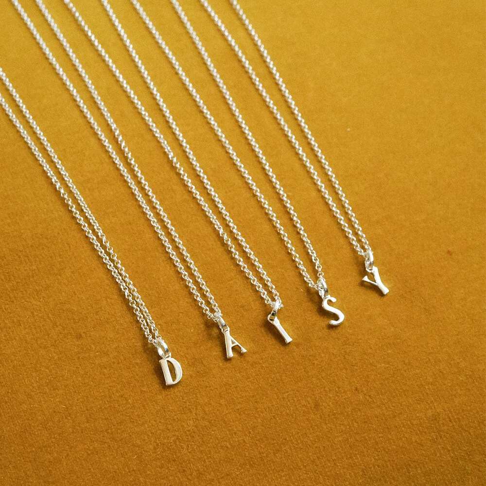 Daisy London Sterling Silver Personalised Initial Pendant Necklace Additional Image - 4