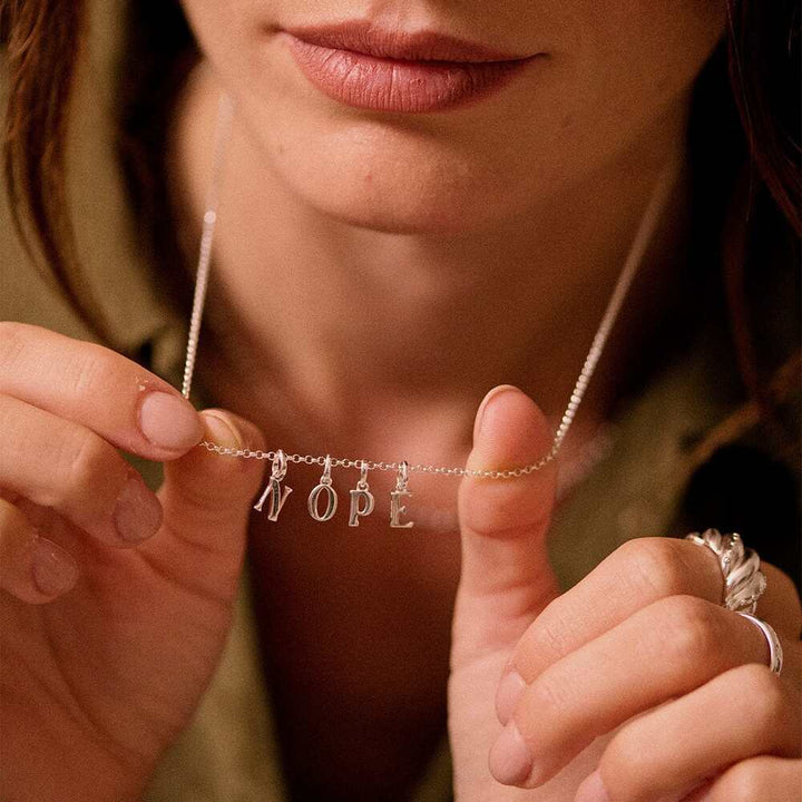 Daisy London Sterling Silver Personalised Initial Pendant Necklace Additional Image - 44