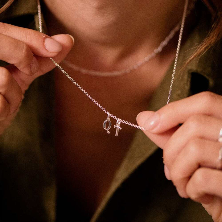 Daisy London Sterling Silver Personalised Initial Pendant Necklace Additional Image - 56