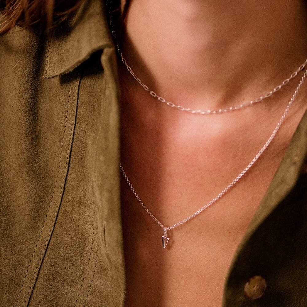 Daisy London Sterling Silver Personalised Initial Pendant Necklace Additional Image - 61