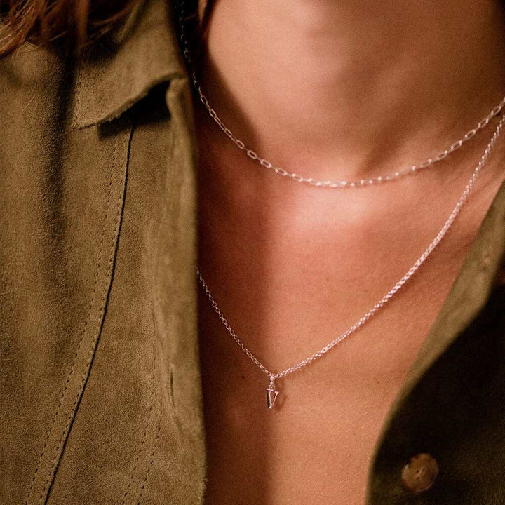 Daisy London Sterling Silver Personalised Initial Pendant Necklace Additional Image - 61