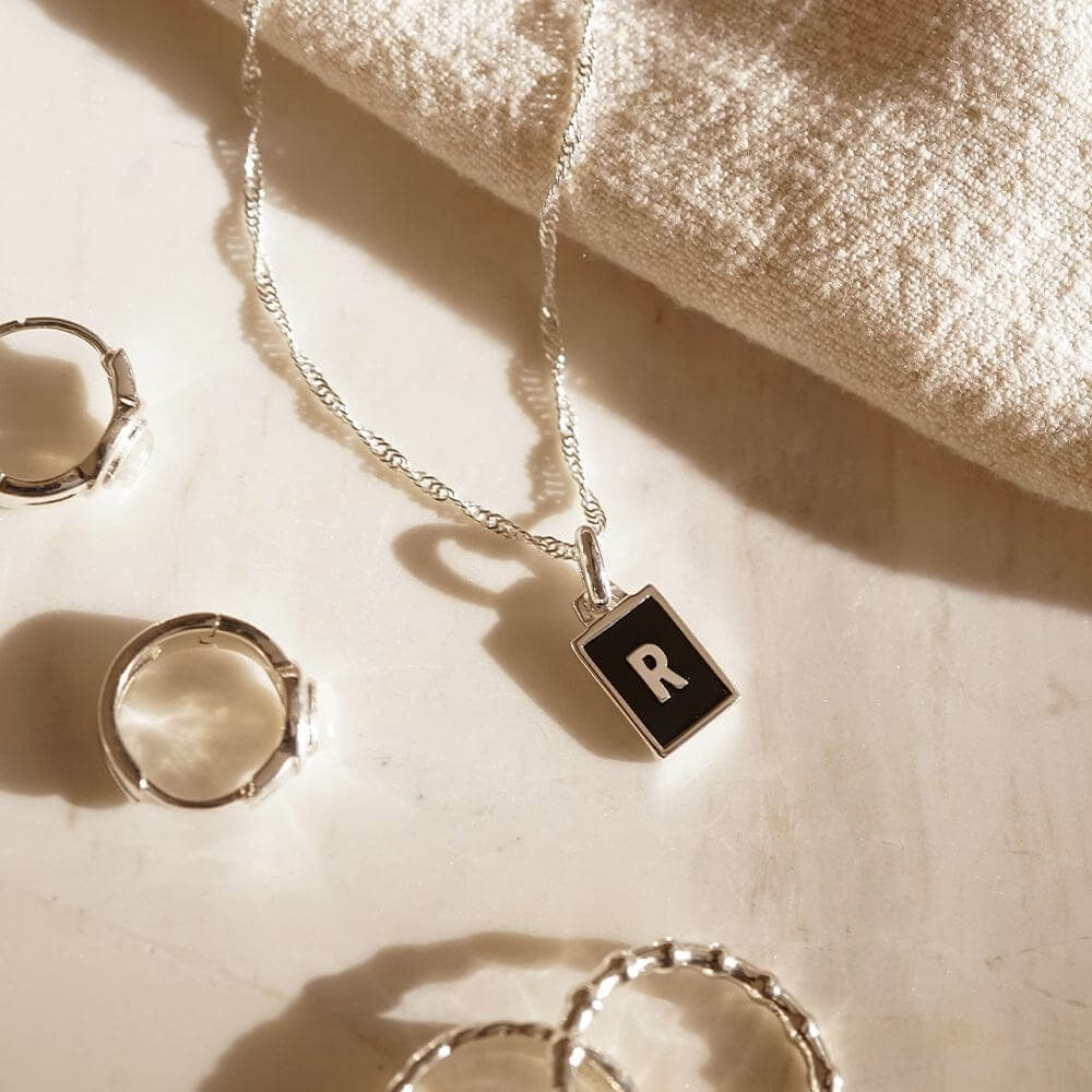 Daisy London Sterling Silver Personalised Initial Pendant-R image 1