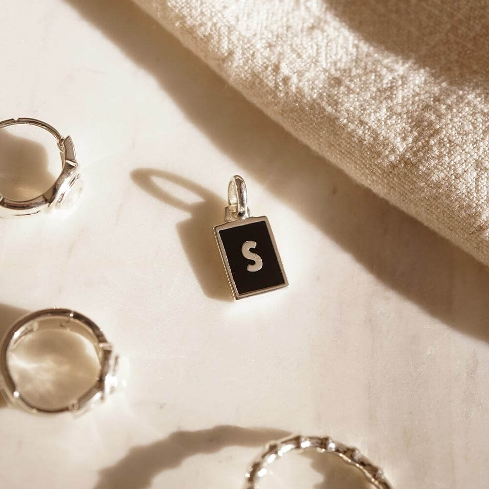 Daisy London Sterling Silver Personalised Initial Pendant-S image 1