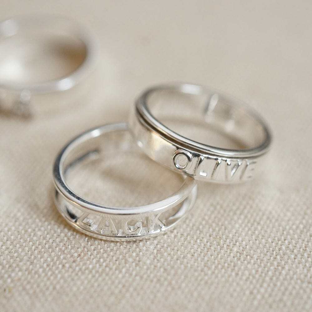 Daisy London Sterling Silver Personalised Ring Additional Image - 2