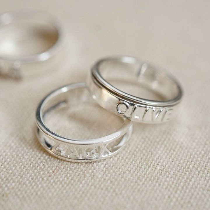 Daisy London Sterling Silver Personalised Spinning Ring Additional Image - 2