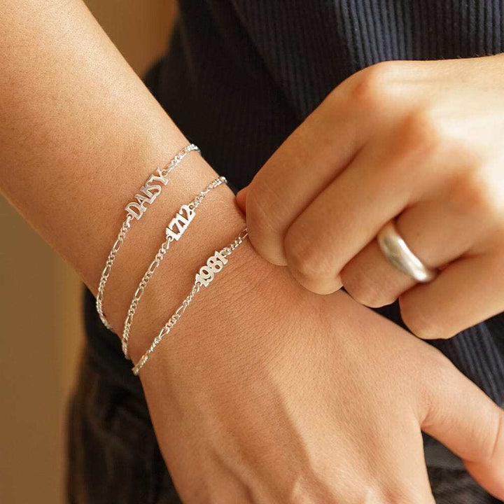 Daisy London Sterling Silver Personalised Year Bracelet Additional Image - 3