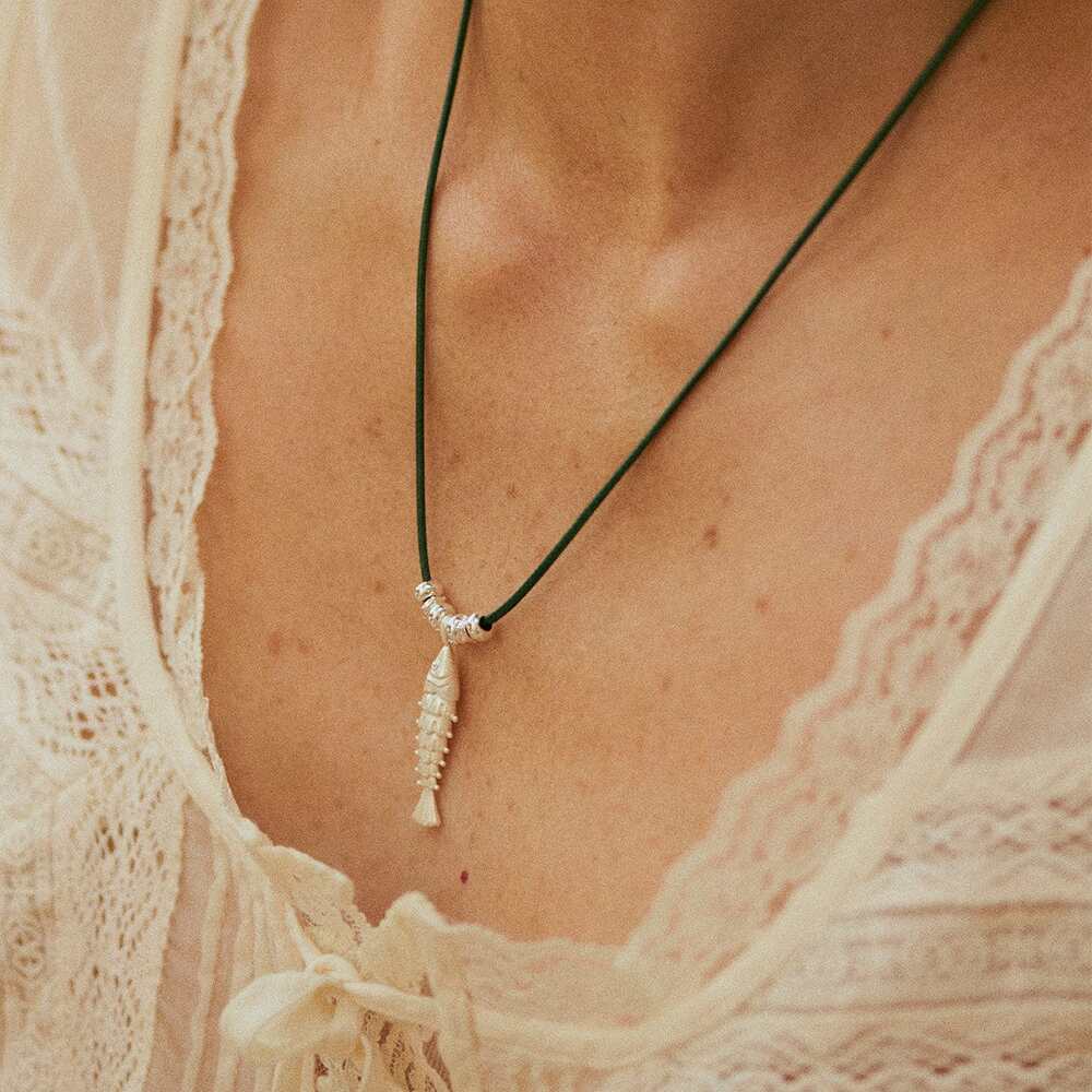 Daisy London Sterling Silver Polly Beach Pearl And Fish Cord Necklace Layering Set Additional Image - 1