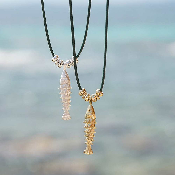 Daisy London Sterling Silver Polly Beach Pearl And Fish Cord Necklace Layering Set Additional Image - 3
