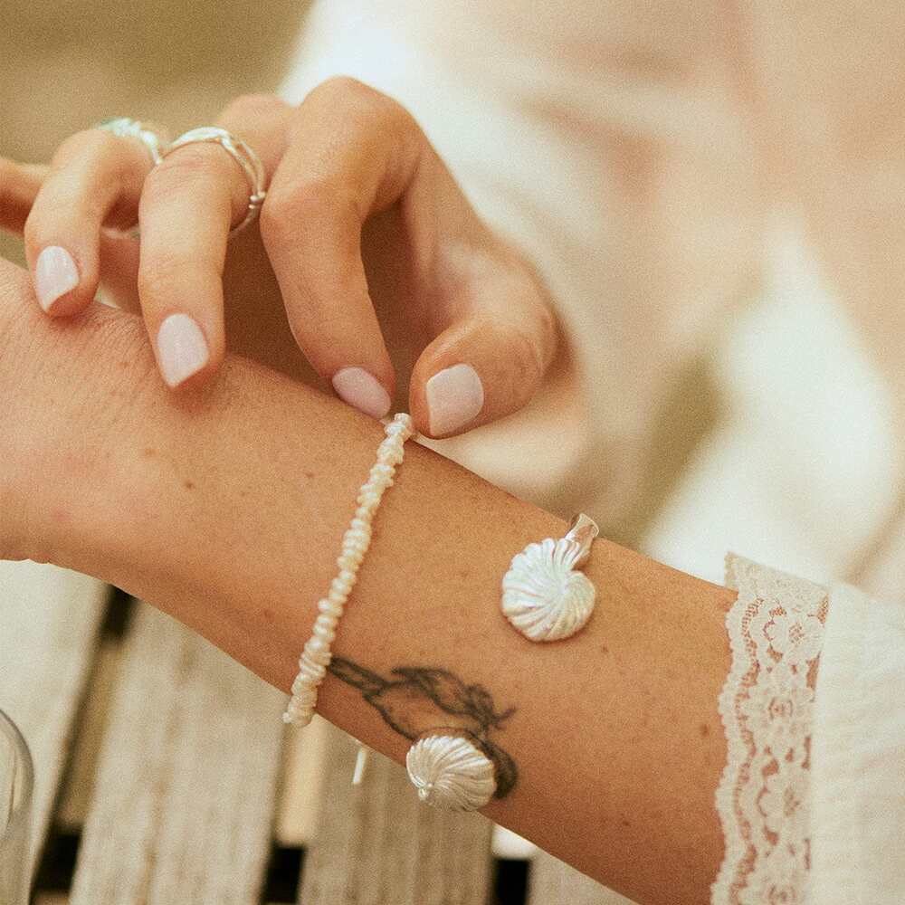 Daisy London Sterling Silver Polly Beach Pearl T Bar Bracelet Additional Image - 1