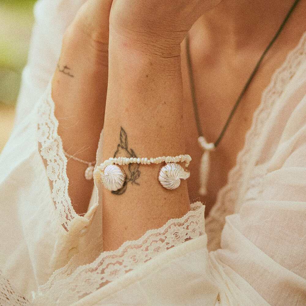 Daisy London Sterling Silver Polly Beach Pearl T Bar Bracelet Additional Image - 3